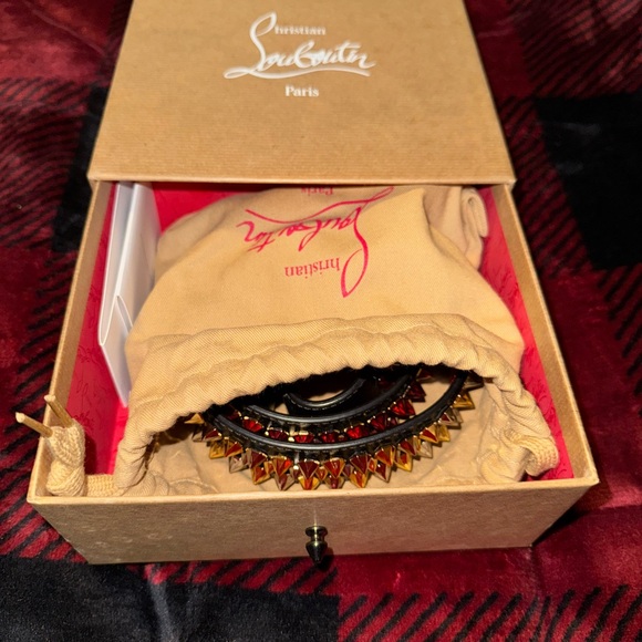 Christian Louboutin Gold Spiked Men’s Belt - Picture 5 of 8